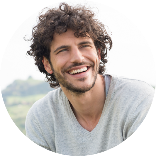 Smiling man with healthy teeth.